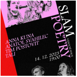 Již tento čtvrtek 14.12. nás čeká v kavárně Slam poetry - Vánoční edice BOLESLAMU. Těšit se můžete na mistry slova @anna__kuna @tady_tali @tim_postovit  a Anatola Svahilce.
Rezervujte si svá místa včas na tel. 774700087.
Těšilme se na Vás!